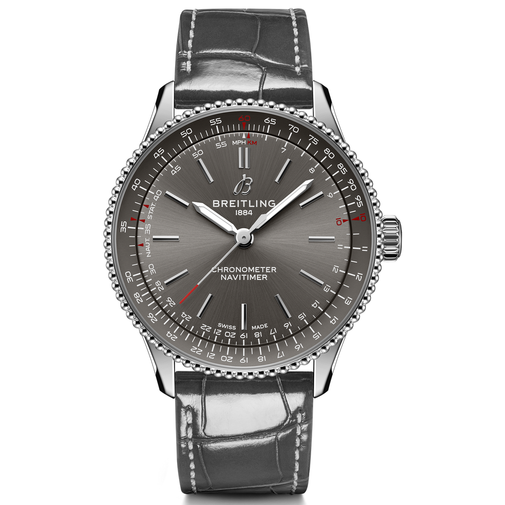 BRT Navitimer Automatic 36mm Watch with Gray Dial