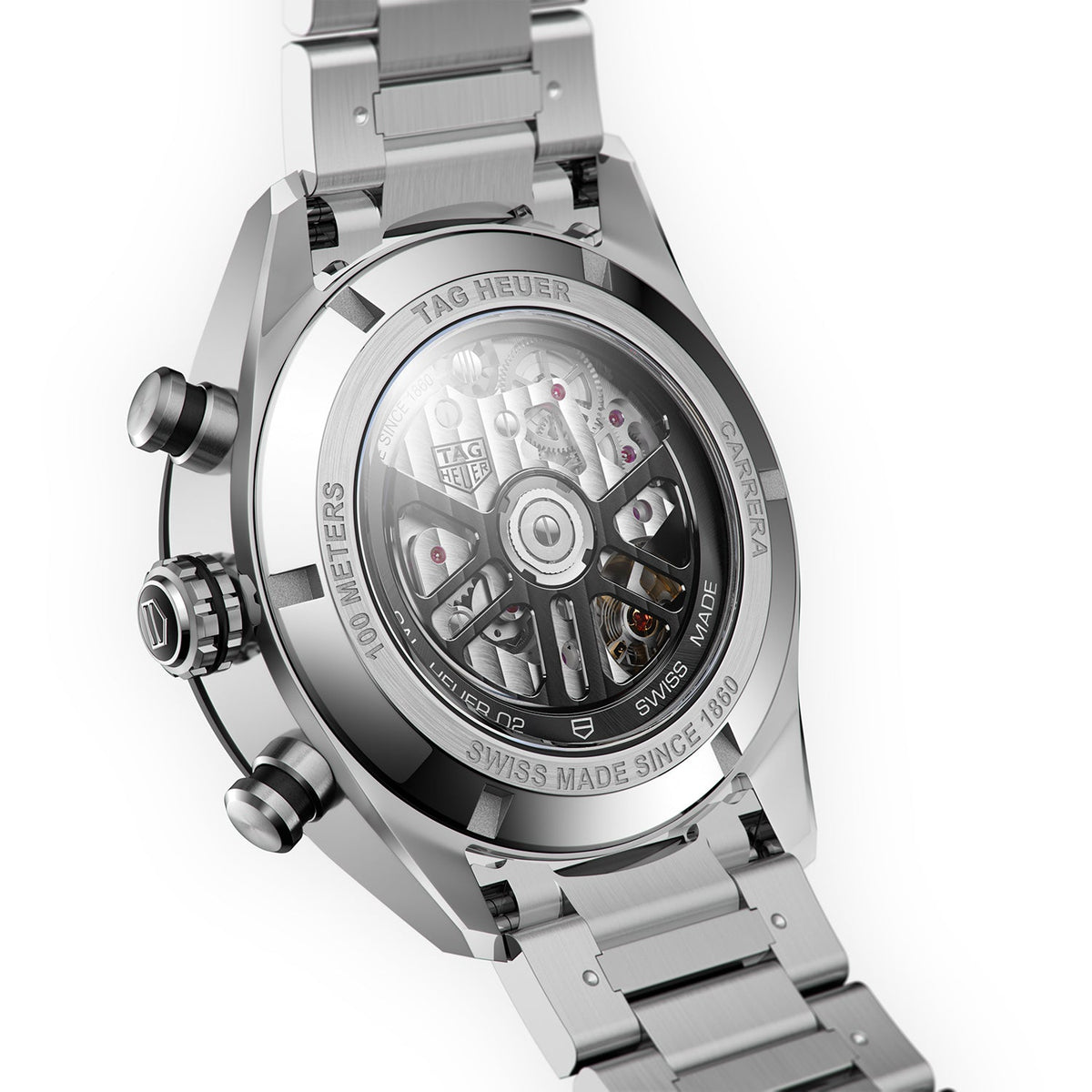 TGHR Carrera Men's Automatic Sport Chronograph 44mm Black Dial Watch