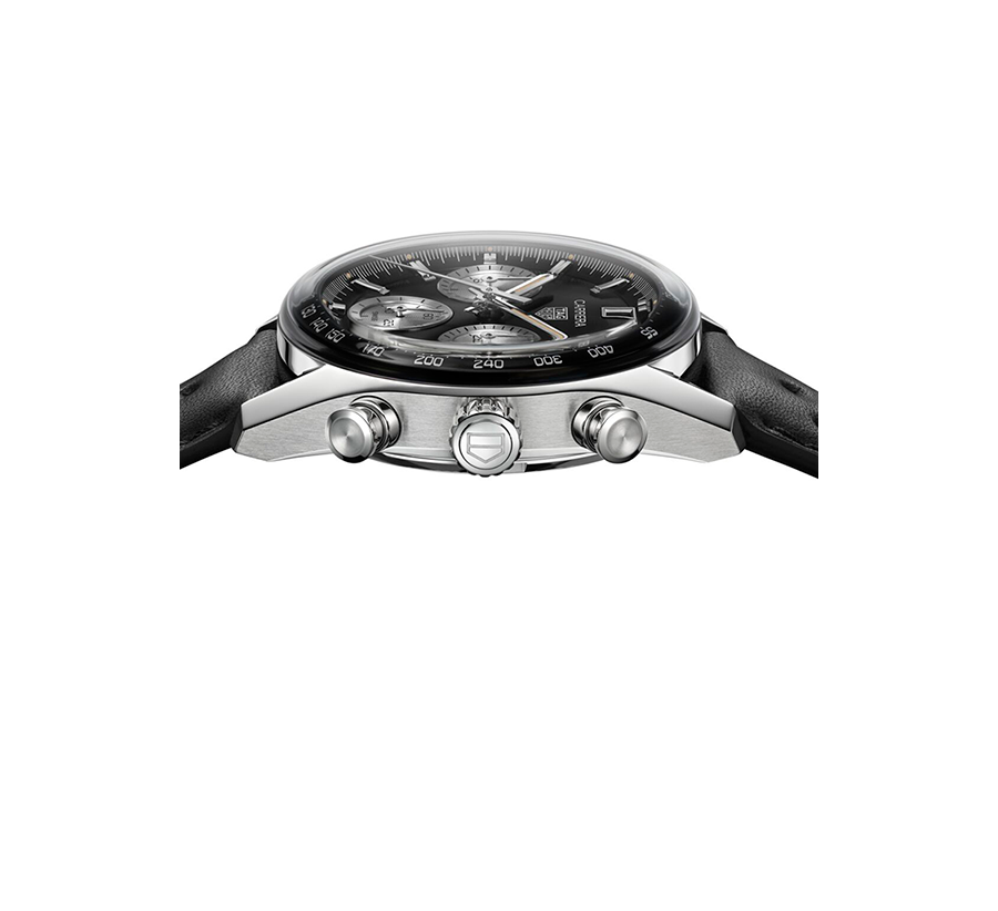 TGHR Carrera Chronograph Watch with Black Dial
