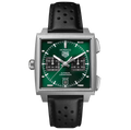 TGHR Monaco Chronograph Watch with Sunray Brushed Green Dial