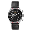 TGHR Autavia Flyback Chronometer Watch with Black Leather Strap