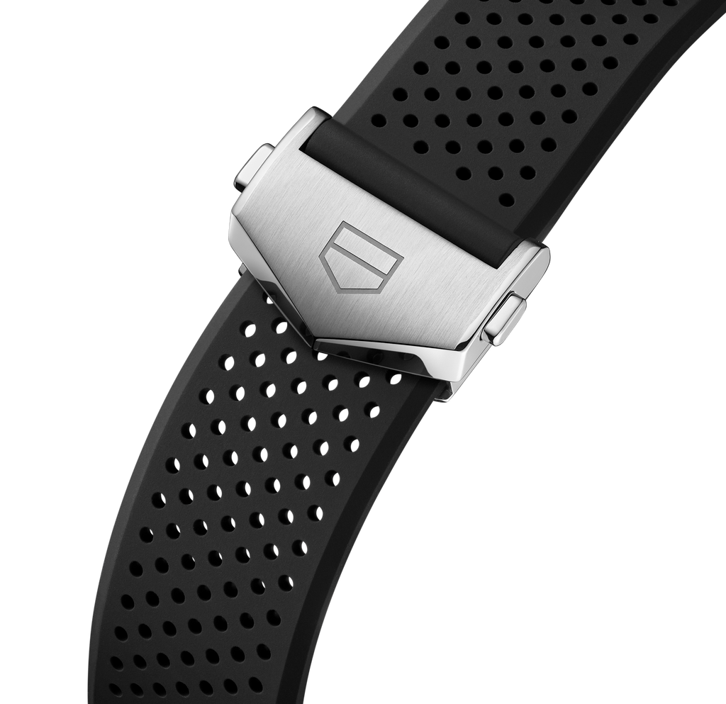 TGHR Carrera Chronograph Watch with Black Rubber Strap