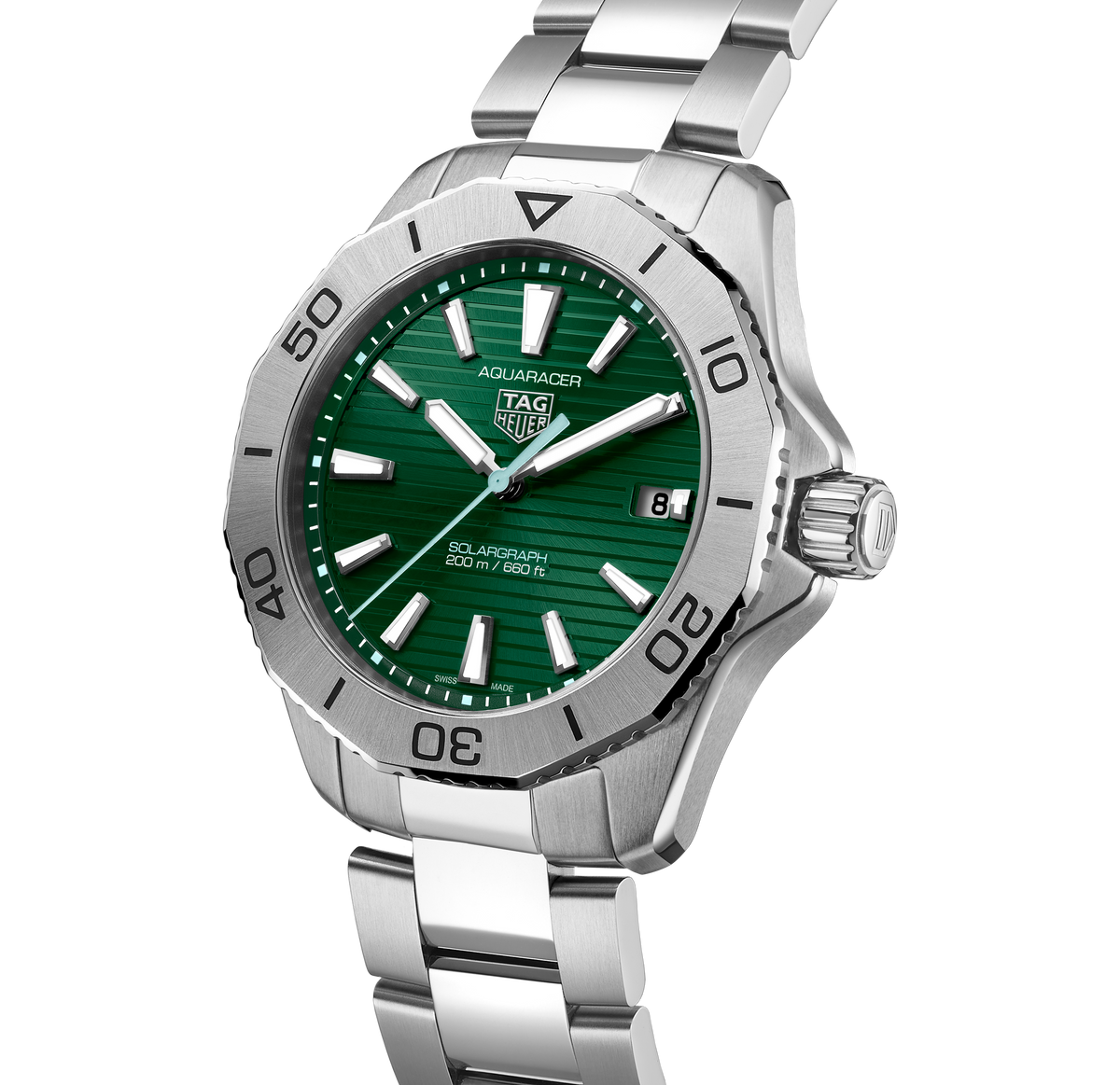 TGHR Aquaracer Professional 200 Solargraph Watch with Green Dial