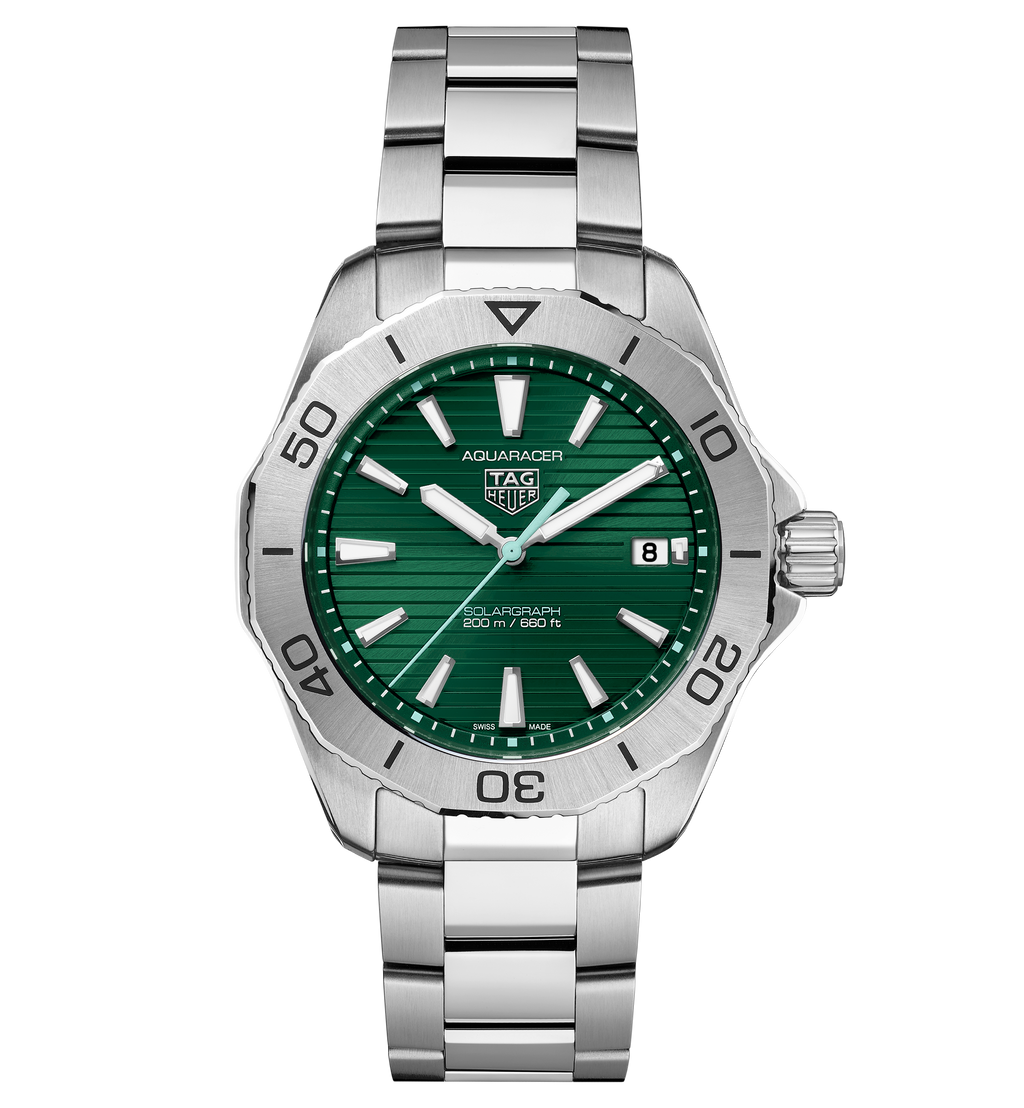 TGHR Aquaracer Professional 200 Solargraph Watch with Green Dial