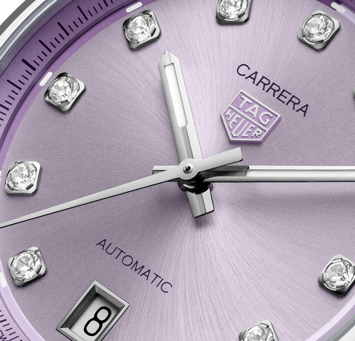 TGHR Carrera Date Watch with Lilac Dial