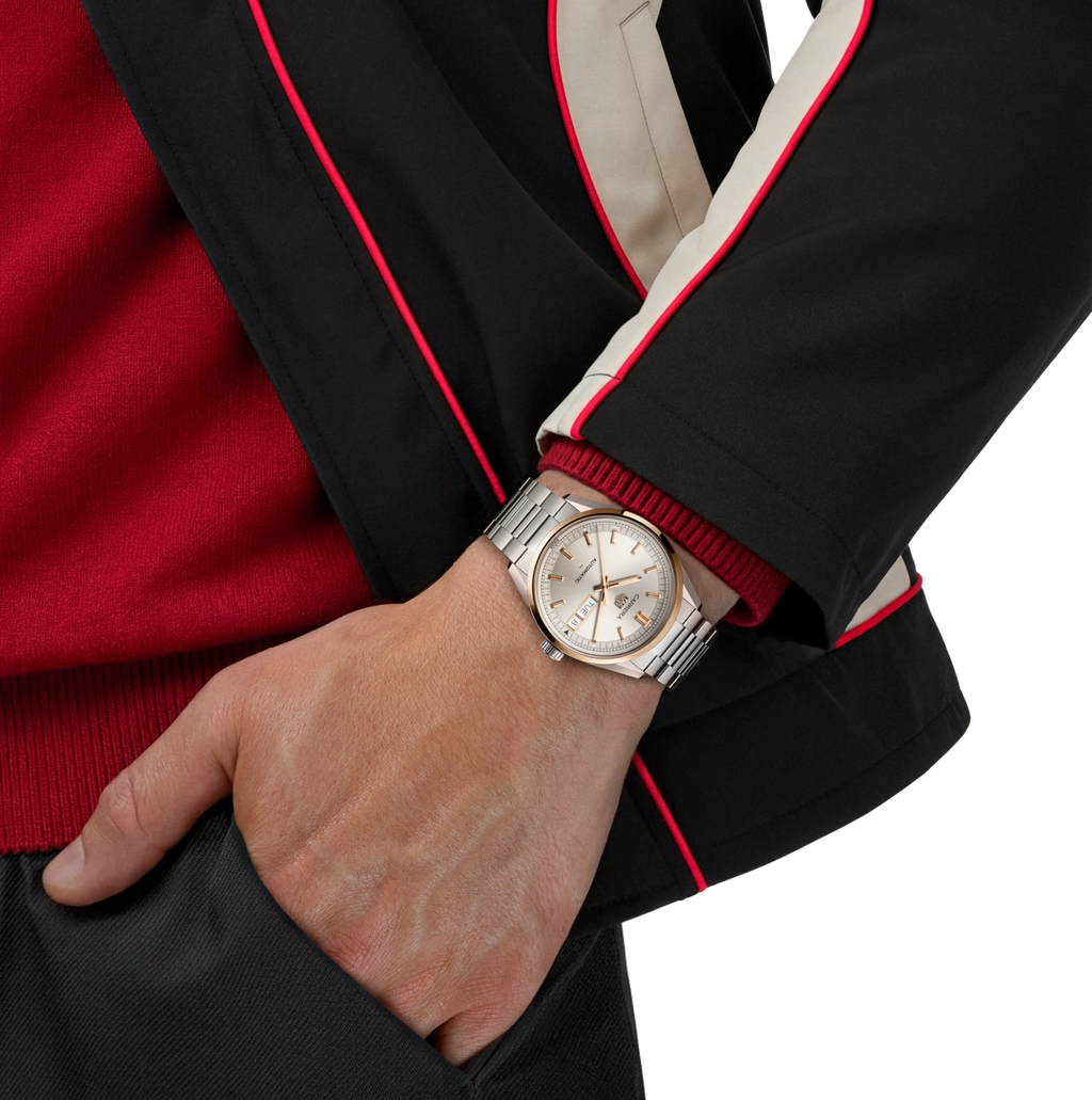 TGHR Carrera Day-Date Watch with Beige Dial