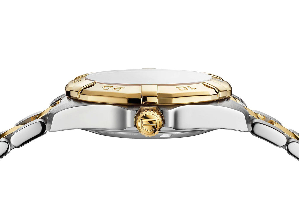 TGHR Aquaracer Ladies' Quartz Movement White Mother-of-Pearl Dial Watch with Diamond Indexes