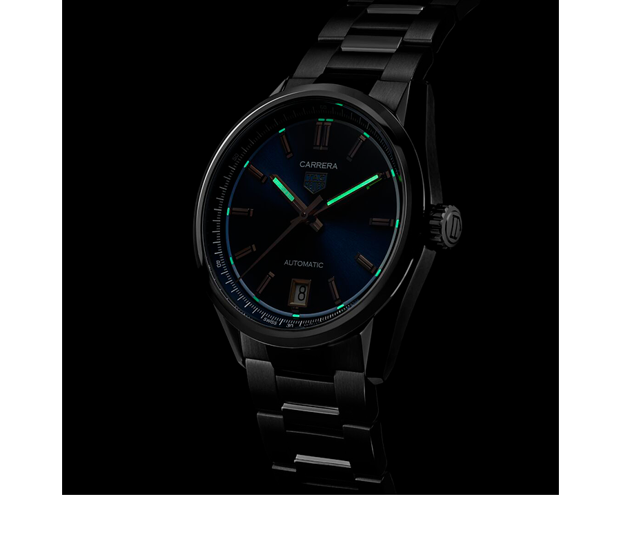 TGHR Carrera Date Watch with Blue Dial