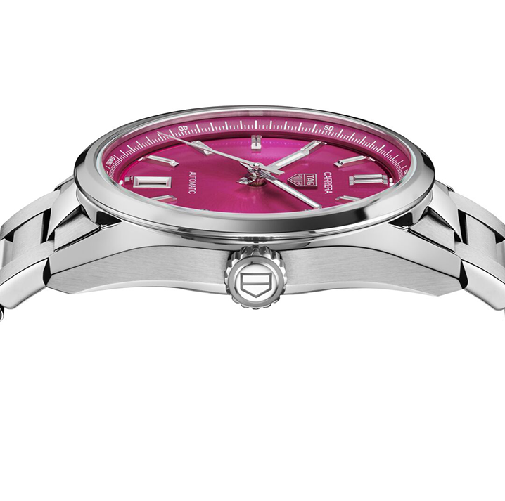 TGHR Carrera Date Watch with Pink Dial