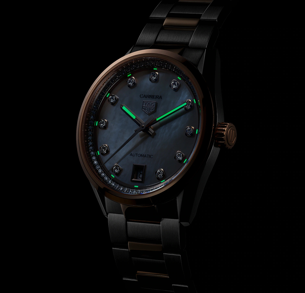 TGHR Carrera Date Watch with Diamonds