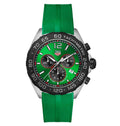 TGHR Formula 1 Men's Quartz Chronograph Green Dial and Rubber Strap Watch