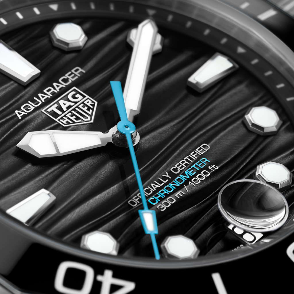 TGHR Aquaracer Professional 300 Date Watch with Black Rubber Strap