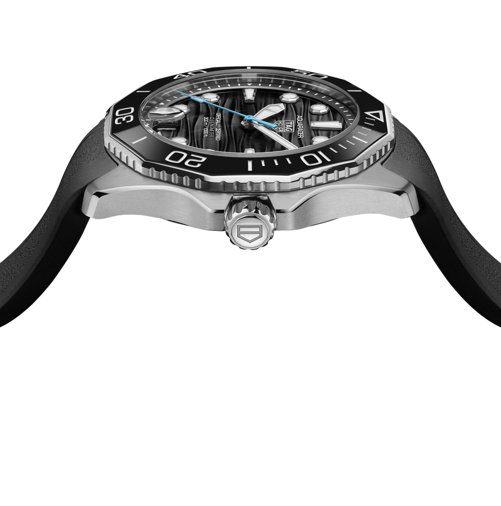 TGHR Aquaracer Professional 300 Date Watch with Black Rubber Strap