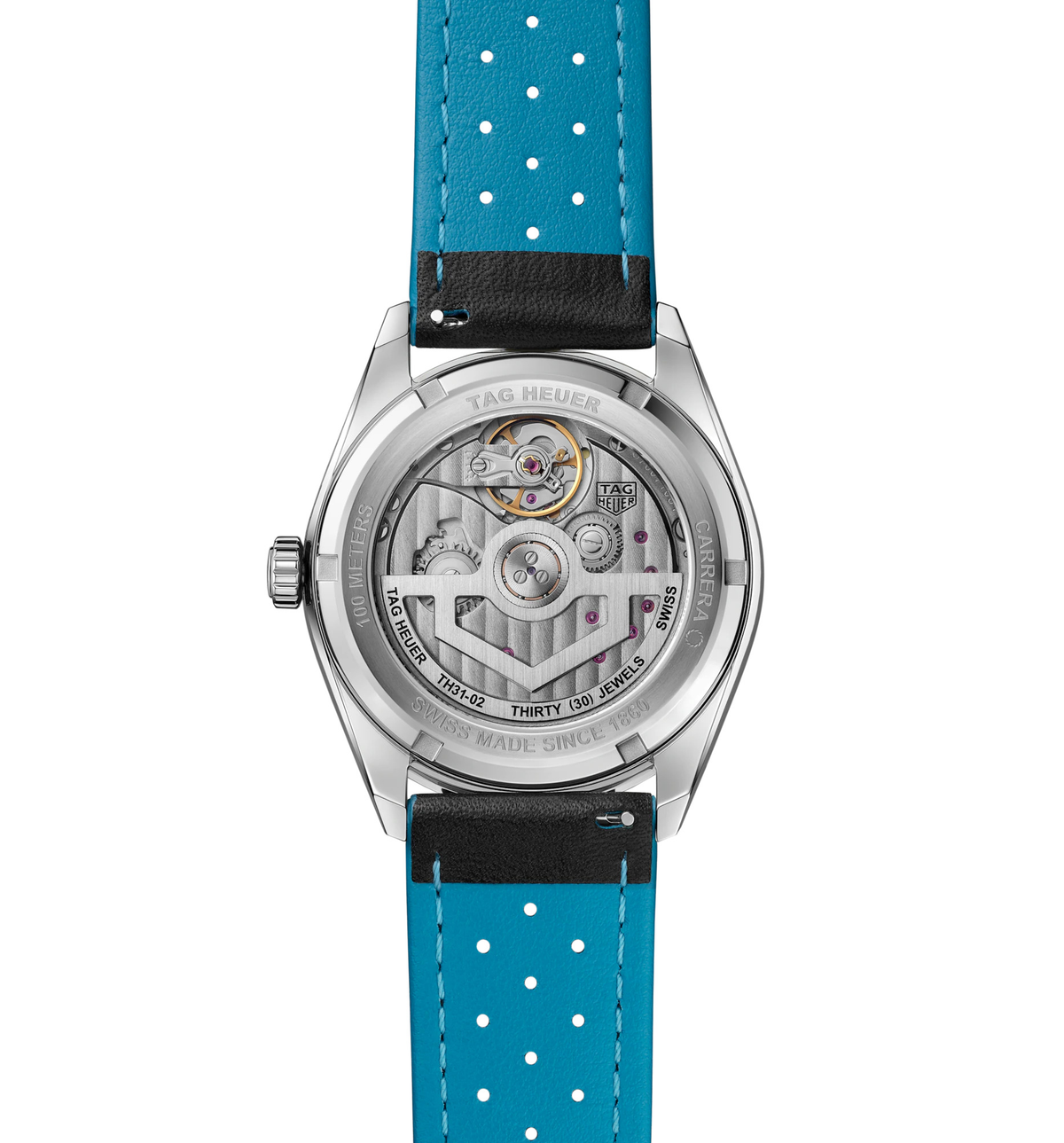 TGHR Carrera Day-Date Watch with Black Leather Strap
